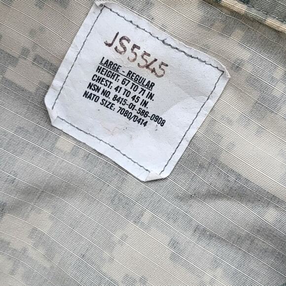 Army Combat Uniform Jacket Mens L Green Tan Digital Camo Inspect Repellent - Picture 5 of 8